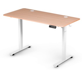 Biurko elektryczne z regulacją wysokości Hell's Chair Natur Wood White 140x70 cm