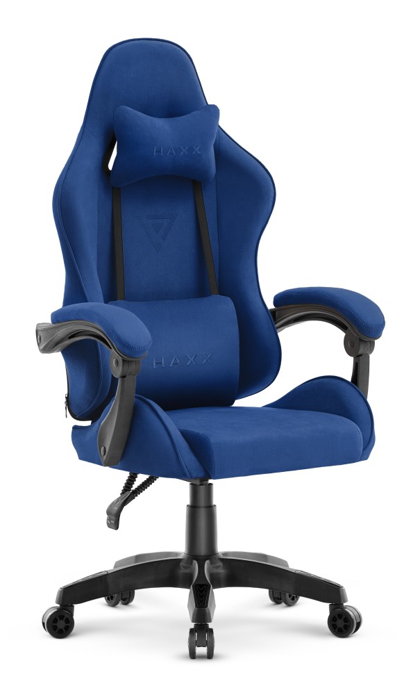 Fotel gamingowy HAXX 5001 Granatowy Navy Tkanina Zamszowa