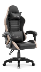 Fotel biurowy HAXX 5002 Czarny Beżowy Ekoskóra
